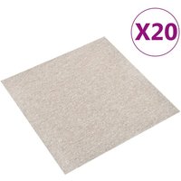 Teppichfliesen 20 Stk. 5 m² 50x50 cm Hellbeige von LONGZIMING