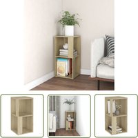 The Living Store Eckregal Sonoma-Eiche 33x33x67 cm Holzwerkstoff - Eckregal - Regal - Wohnraumgestaltung - Holzregale - Sideboard von LONGZIMING