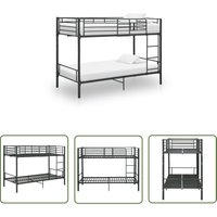The Living Store Etagenbett Schwarz Metall 90×200 cm - Kinderbett - Jugendbett - Etagenbett - Doppelbett - Schlafsystem The Living Store Etagenbett Schwarz Metall 90×200 cm - Kinderbett - Jugendbett - Etagenbett - Doppelbett - Schlafsystem von LONGZIMING