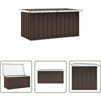 Longziming - The Living Store Gartenbox Braun 129 x 67 x 65 cm - Gartenbox - Stahlausstattung - Auflagenbox - Gartendeko - Gartenorganisation von LONGZIMING
