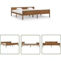The Living Store Massivholzbett Kiefer Honigbraun 200x200 cm - Holzbettrahmen - Kiefernbett - Doppelbett - Massivholzbette - Bettkasten von LONGZIMING
