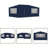 The Living Store Profi-Partyzelt mit Seitenwänden 4×6 m Blau 90 g/m² - Partyzelt - Gartenpavillon - Outdoor-Zelt - Feierzelt - Grillplatzüberdachung von LONGZIMING