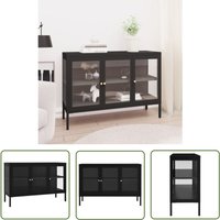 The Living Store Sideboard Schwarz 70x35x70 cm Stahl und Glas - Schreibtisch - Sideboard - Wohnzimmermöbel - Schwarz - Metallregal The Living Store Sideboard Schwarz 70x35x70 cm Stahl und Glas - Schreibtisch - Sideboard - Wohnzimmermöbel - Schwarz - Metallregal von LONGZIMING