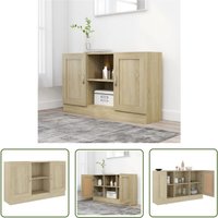 The Living Store Sideboard Sonoma-Eiche 120x30,5x70 cm Holzwerkstoff - Schreibtisch - Wohnzimmermöbel - Sideboard - Regal - Eichefarben von LONGZIMING