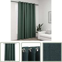 The Living Store Verdunkelungsvorhang mit Ösen Leinenoptik Grün 290x245 cm - Verdunkelungsvorhang - Leinenoptik - Vorhang Grün - Wohnraumgestaltung von LONGZIMING