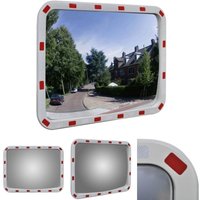 Longziming - The Living Store Verkehrsspiegel Konvex Viereckig 40×80 cm mit Reflektoren - Verkehrsschilder von LONGZIMING