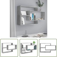 The Living Store Wandregale Betongrau 104x20x58,5 cm Holzwerkstoff - Wand Regal - Regal Set - Wohnraumgestaltung - Möbel - Betongrau von LONGZIMING