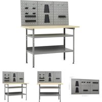 Longziming - The Living Store Werkbank mit 3 Werkzeugwänden - Werkbänke - Grau von LONGZIMING