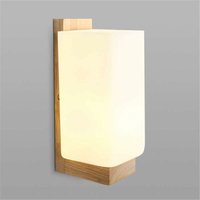 Vintage Innenwandleuchte Holz Wandleuchte E27 Massivholz Wandleuchte led Lampe mit Retro Glasschirm für Wohnzimmer, Schlafzimmer, von LONGZIMING