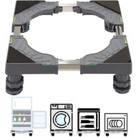 Waschmaschinenständer, 4 gepolsterte Füße, Tragkraft 180 kg, Waschmaschinensockel, verstellbare Breite 40–62 cm, Höhe 10–12,5 cm, Waschmaschinenständer, 4 gepolsterte Füße, Tragkraft 180 kg, Waschmaschinensockel, verstellbare Breite 40–62 cm, Höhe 10–12,5 cm, von LONGZIMING