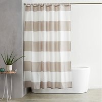 Wasser- und schimmelresistenter Duschvorhang aus Stoff mit Ösen und Haken, wasserabweisender Duschvorhang aus bedrucktem Stoff, maschinenwaschbar, Wasser- und schimmelresistenter Duschvorhang aus Stoff mit Ösen und Haken, wasserabweisender Duschvorhang aus bedrucktem Stoff, maschinenwaschbar, von LONGZIMING
