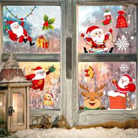 Pegatinas navideñas para ventanas, pegatinas de PVC con copos de nieve, pegatinas para puerta con muñeco de nieve y Papá Noel, pegatinas estáticas Pegatinas navideñas para ventanas, pegatinas de PVC con copos de nieve, pegatinas para puerta con muñeco de nieve y Papá Noel, pegatinas estáticas von LONGZIMING