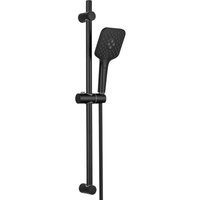 Brausestangenset 60cm Duschset Brauseset mit 3 Strahlarten Handbrause für Wannenbatterie oder Brausebatterie, Schwarz von LONHEO MAX