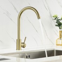 Lonheo - Hochdruck Küchenarmatur Gold 360° Drehbar, Hochdruck Wasserhahn Küche aus Edelstahl SUS304, Spültischarmatur Einhebelmischer mit Hoher von LONHEO