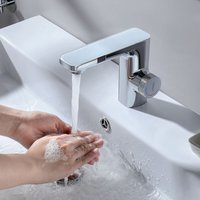 Infrarot Sensor Wasserhahn Bad Automatik Waschtischarmatur mit Zwei Infrarotsensor Einhebelmischer Waschbecken Mischbatterie Badarmatur von LONHEO