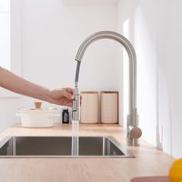 Lonheo - Hochdruck Wasserhahn Küchenarmatur ausziehbar Brause Hoher Auslauf 360° Drehbar Spültischarmatur Küche Wasserhahn für Küchenspüle, Gebürstet von LONHEO