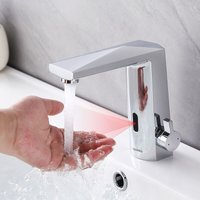 Infrarot Sensor Wasserhahn Chrom Automatik Waschtischarmatur Einhebelmischer Waschbecken Mischbatterie Badarmatur mit einstellbarem von LONHEO