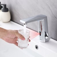 Infrarot Sensor Wasserhahn Automatik Waschtischarmatur Einhebelmischer Waschbecken Mischbatterie Badarmatur mit einstellbarem Temperaturbegrenzer von LONHEO