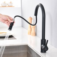 Lonheo - Schwarz Küchenarmatur Hochdruck Wasserhahn Spültischarmatur Mischbatterie Küche Wasserhahn mit 40CM ausziehbar Brause von LONHEO