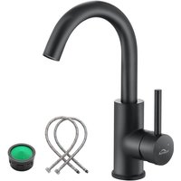 Auralum - Schwarz Wasserhahn 360° Drehbar Bad Armatur Waschbecken Mischbatterie Waschtischarmatur Einhandmischer Badarmatur fürs Badezimmer von AURALUM