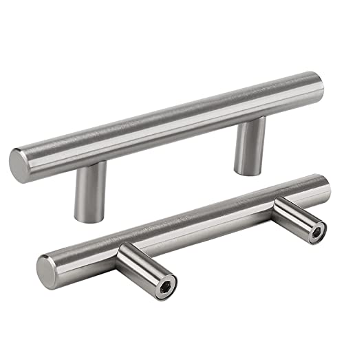 LONTAN 10 Stück Schrankgriffe Edelstahl Küchengriffe Silber 64mm Lochabstand - Möbelgriffe Gebürstet für Küchenschränke von LONTAN