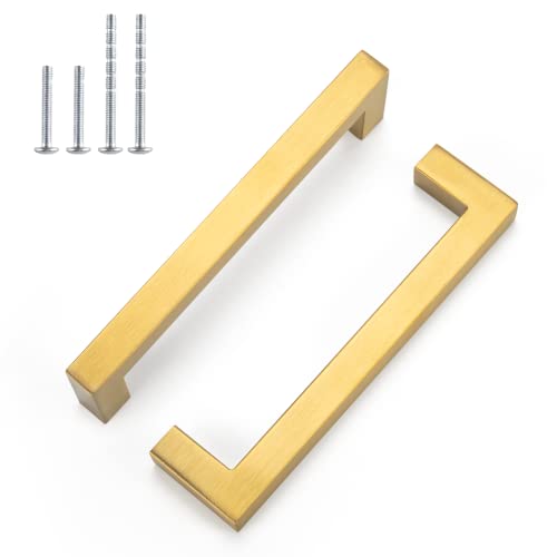 LONTAN 12 Stück Schrankgriffe Gold Küchengriffe 96mm Lochabstand Möbelgriffe Edelstahl Griffe für Küchenschränke Möbelgriffe Kaufen Schubladen Griffe Vintage Türgriffe Schrank von LONTAN