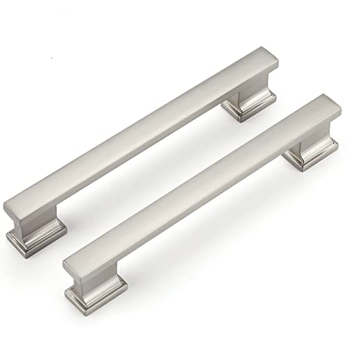 LONTAN 10 Stück Möbelgriffe 128mm lochabstand Küchengriffe Silber Schrankgriffe Gebürstetes Nickel Griffe für küchenschränke Türgriffe Küche Möbelgriffe Aluminium Schubladengriffe von LONTAN