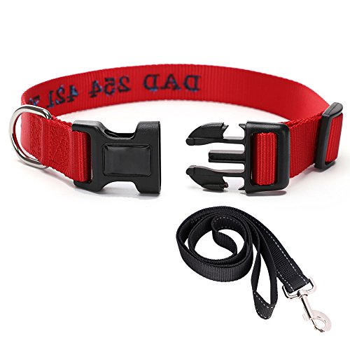 Hundehalsband mit Name Telefonnummer Adresse Individuell gestalten halsbänder aus Nylon Reflektierend dog collar verstellbar für Haustier Welpen Teddy große kleine hunde dünn mit hundeleine von LONTG