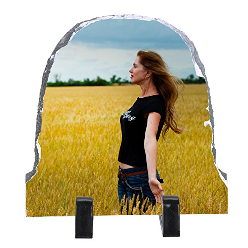 Schieferplatte mit Foto Personalisierte Schiefertafel DIY Steinfoto Familie Baby Haustier Schieferbild Home Dekoration zum Aufstellen Individuelles Fotogeschenke für Weihnachten Geburtstag Hochzeit von LONTG