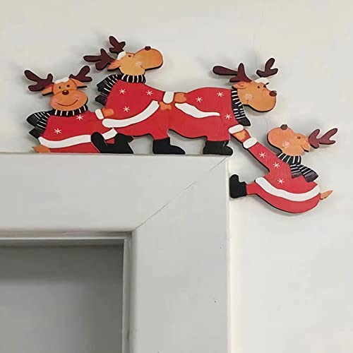 Weihnachten Dekoration Holz Türrahmen Ornament Purzelnde Weihnachtsmann Elche Tür Deko Kinderzimmer Schlafzimmer Türrahmen Ecke Weihnachtsdeko Wand Türrahmen Fotorahmen Deko Requisiten Heimdekoration von LONTG