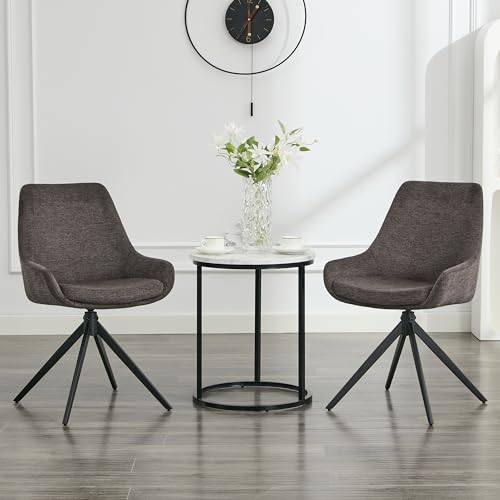 LONXIU Esszimmerstühle 2er Set, Moderne Esszimmerstühle drehbar, Armless Design Küchenstühle für Esszimmer, Wohnzimmer, Arbeitszimmer, Schwarz von LONXIU