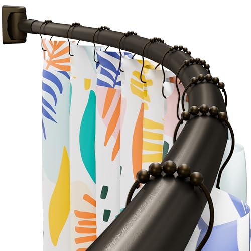 LONXIU Gebogen Duschvorhangstange,83-193cm Verstellbare Duschstange aus Edelstahl für Badezimmer, Badewanne, Kabine, Muss gebohrt werden, Bronze LONXIU Gebogen Duschvorhangstange,83-193cm Verstellbare Duschstange aus Edelstahl für Badezimmer, Badewanne, Kabine, Muss gebohrt werden, Bronze von LONXIU