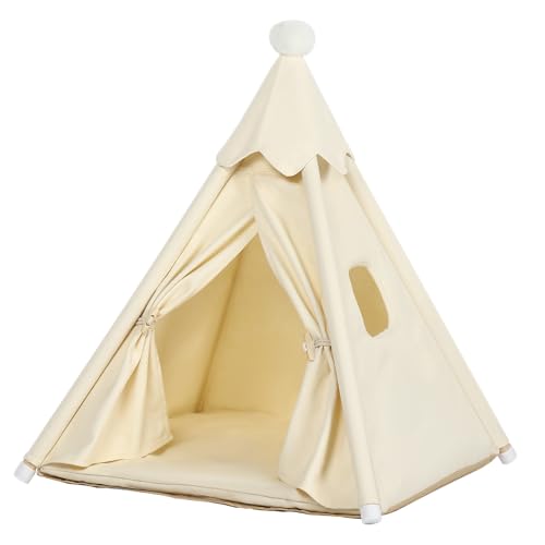 LOOBMBNS Pet Tipi Zelthaus für kleine Hunde und mittelgroße Hunde, 66 x 66 x 66 cm, Innengröße, kleines Hundehaus für walisische Corgis, mittelgroße Hundehütte für den Innenbereich für Beagles, 76,2 x LOOBMBNS Pet Tipi Zelthaus für kleine Hunde und mittelgroße Hunde, 66 x 66 x 66 cm, Innengröße, kleines Hundehaus für walisische Corgis, mittelgroße Hundehütte für den Innenbereich für Beagles, 76,2 x von LOOBMBNS