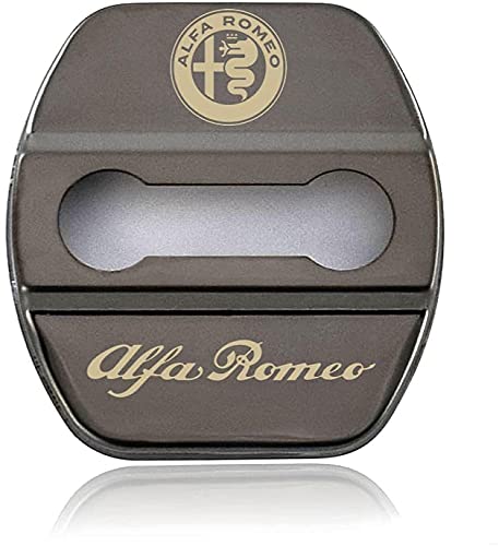 4 Stück Edelstahl Auto Türschloss Abdeckung für Alfa Romeo Giulietta Stelvio 4C Tonale Giulia, Edelstahl Auto Türschlossabdeckung, Door Lock Cover Zubehör Türverriegelung Abdeckung von LOOFSAF
