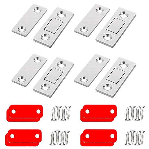 Magnetschnäpper Ultra Dünn Tür Magnet, LOOGI 4 Stück Magnetverschluss Stark Magnete Türmagnete Selbstklebend Türschließer Türmagnet Schrankmagnete für Schranktüren Schubladen Möbel von LOOGI