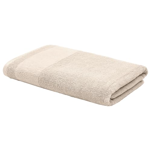 LOOKS by Wolfgang Joop Handtuch 50x100 cm – 100% Baumwolle Luxus Handtücher mit Aufhänger & Logostick, Handtuch beige von LOOKS BY WOLFGANG JOOP