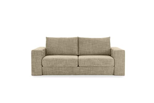 LOOKS by Wolfgang Joop Looks V-2 Designer Sofa mit Hockern und Regal, 2 Sitzer Couch, Funktionssofa, beige-braun, Sitzbreite 180 cm von LOOKS by Wolfgang Joop