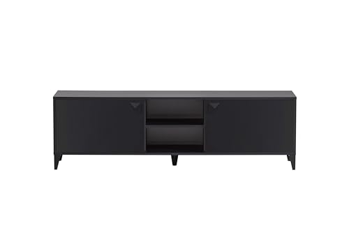 LOOKS by Wolfgang Joop Lowboard Classic, schwarz matt, 160 x 39 x 48,7 cm von LOOKS by Wolfgang Joop