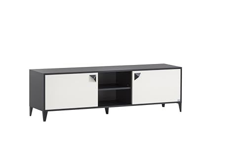LOOKS by Wolfgang Joop Lowboard Classic, schwarz matt/cremebeige, 160 x 39 x 48,7 cm von LOOKS by Wolfgang Joop