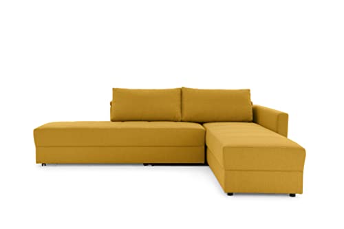 LOOKS by Wolfgang Joop Looks III Designer Sofa mit Boxspringfederung, Ecksofa mit Bettfunktion, gelb, 287x229x77 cm von LOOKS by Wolfgang Joop