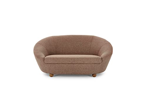 LOOKS by Wolfgang Joop, Looks IV Designer Sofa, 2 Sitzer mit Kugelfüßen, 178x114x82 cm (BxTxH), 2er Couch in rot-grau von DOMO. collection