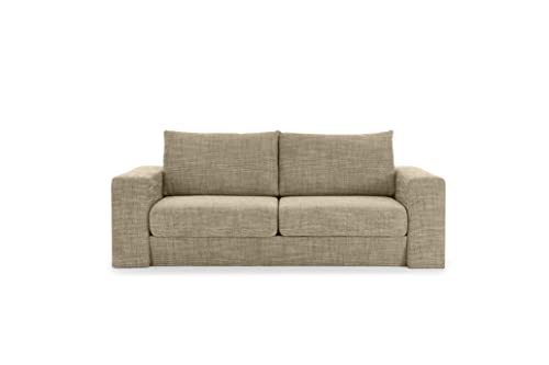 LOOKS by Wolfgang Joop Looks V-1 Designer Sofa mit Hockern, 2 Sitzer Couch, Funktionssofa, beige-braun, Sitzbreite 180 cm von LOOKS by Wolfgang Joop