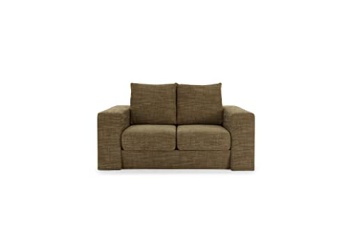 LOOKS by Wolfgang Joop Looks V-1 Designer Sofa mit Hockern, 2 Sitzer Couch, Funktionssofa, braun, Sitzbreite 120 cm von LOOKS by Wolfgang Joop