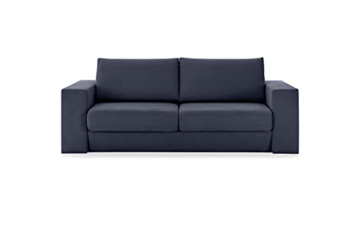 LOOKS by Wolfgang Joop Looks V-1 Designer Sofa mit Hockern, 2 Sitzer Couch, Funktionssofa, dunkelblau, Sitzbreite 180 cm von LOOKS by Wolfgang Joop