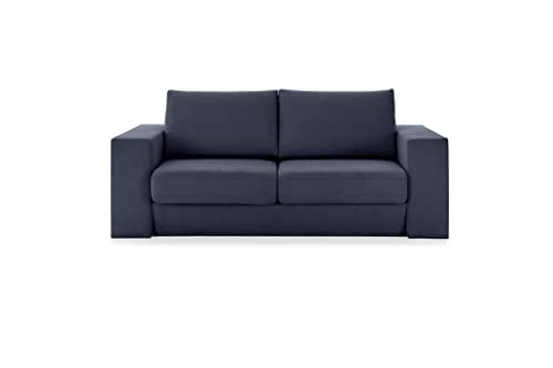 LOOKS by Wolfgang Joop Looks V-1 Designer Sofa mit Hockern, 2 Sitzer Couch, Funktionssofa, dunkelblau, Sitzbreite 160 cm von LOOKS by Wolfgang Joop