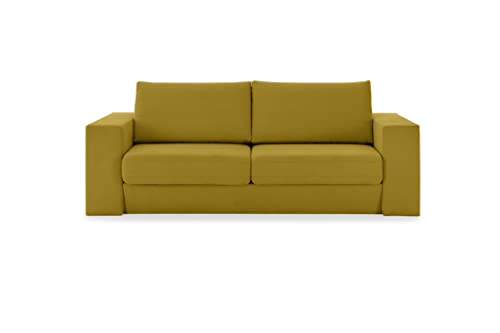 LOOKS by Wolfgang Joop Looks V-1 Designer Sofa mit Hockern, 2 Sitzer Couch, Funktionssofa, gelb, Sitzbreite 180 cm von LOOKS by Wolfgang Joop