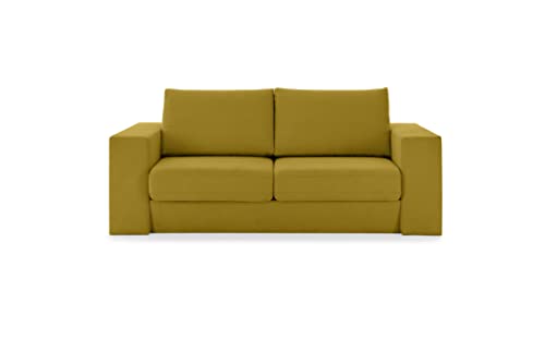 LOOKS by Wolfgang Joop Looks V-1 Designer Sofa mit Hockern, 2 Sitzer Couch, Funktionssofa, gelb, Sitzbreite 160 cm von LOOKS BY WOLFGANG JOOP