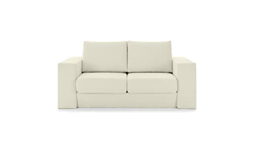 LOOKS by Wolfgang Joop Looks V-1 Designer Sofa mit Hockern, 2 Sitzer Couch, Funktionssofa, weiß, Sitzbreite 140 cm von LOOKS by Wolfgang Joop