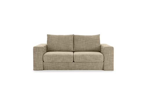 LOOKS by Wolfgang Joop Looks V-2 Designer Sofa mit Hockern und Regal, 2 Sitzer Couch, Funktionssofa, beige-braun, Sitzbreite 160 cm von LOOKS by Wolfgang Joop