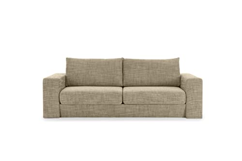 LOOKS by Wolfgang Joop Looks V-2 Designer Sofa mit Hockern und Regal, 2 Sitzer Couch, Funktionssofa, beige-braun, Sitzbreite 200 cm von LOOKS by Wolfgang Joop